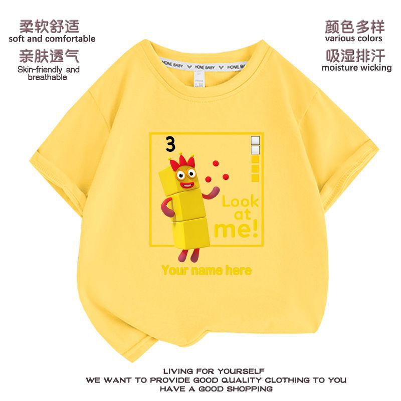 Digital Building Blocks T-Shirt Numberblocks Children'S Clothes Boys And Girls Digital Pattern Short Sleeve Suit Summer 1-10 - Image 5